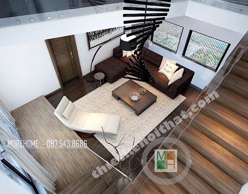 Cầu thang gỗ biệt thự cao cấp